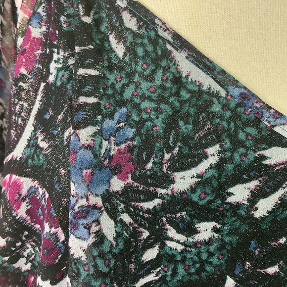 Lane Bryant Plus Size 22 24 3X Top Multi Shiny Shimmery Gold Fall Blouse - Picture 6 of 12